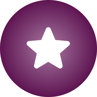 banner icon 03 White star icon on purple circle background.