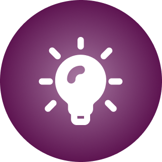 icon 03 Light bulb icon on purple background.